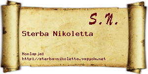 Sterba Nikoletta névjegykártya