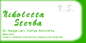 nikoletta sterba business card